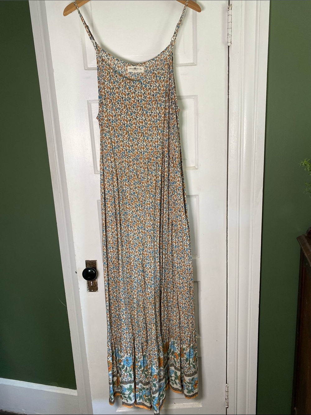 NATURAL LIFE Blue & Tan Floral Slip Jumpsuit